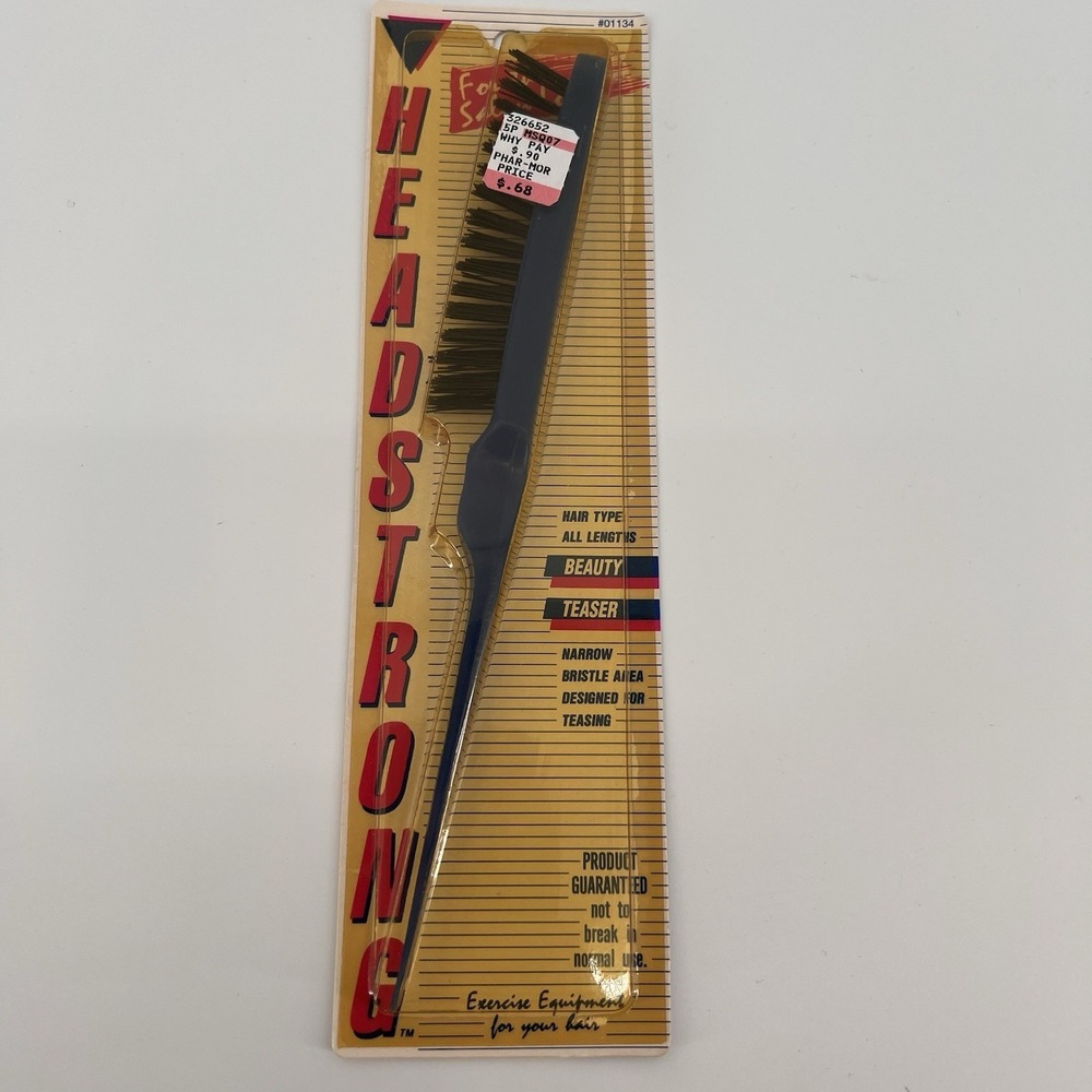 Vintage NEW NOS Headstrong Beauty Teaser Narrow Bristle‎ Brush (Blue)